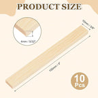 MECCANIXITY 10Pcs Wood Strips Slats, 5/32" x 3/8" x 4" Thin Wood Sticks Flat - Image 2