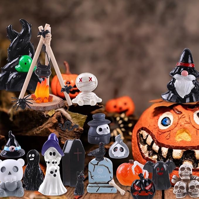 DIYDEC 54pcs Halloween Mini Resin Figures, Tiny Figurines to Hide Toys Little - Image 7