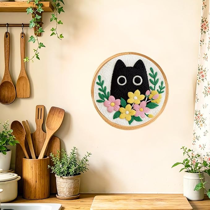 INFUNLY Cat Flowers Punch Needle Kit - Image 5