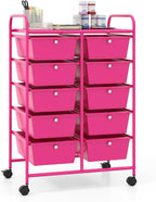 Giantex 10 Drawers Rolling Cart, Classroom Organizers, Storage Cart by Giantex