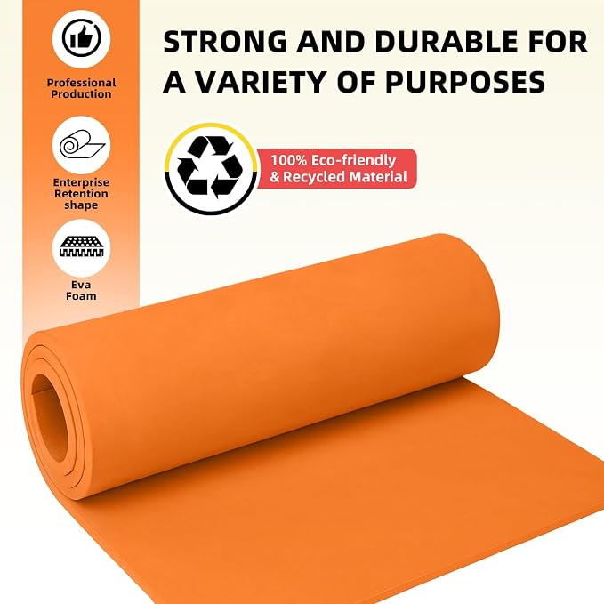 Do²ping Orange Eva Foam Sheets Roll, 10mm EVA Craft Foam 39''x13.9'' High - Image 4