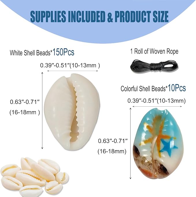 160Pcs Natural Spiral Shell Beads, Adorning Hair Locks and Braids - Image 2