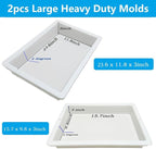 2Pcs Extra Large Reusable Epoxy Resin Table Mold 23x11x3 inches 15.7x9.8x3 - Image 2