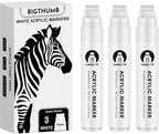 BIGTHUMB Thick White Jumbo Poster Markers: 3 Pcs 15mm Wide Tip Large Acrylic by BIGTHUMB