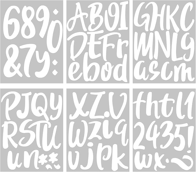 Outus 576 Pcs 8 Sheets Letters Stickers Vinyl Alphabet Number Decals Back to by Outus