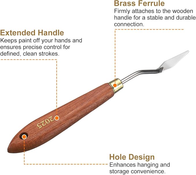 HARFINGTON Palette Knife Painting Tool 1.3" x 0.39" Stainless Steel Teardrop - Image 5