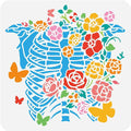 1pc Human Ribcage Flowers Journal Stencil by Doodlream