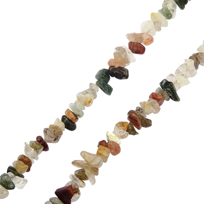 450PCS Rutilated Quartz Natural Irregular Chip Stone Beads 5-8mm Gemstones - Image 2