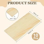 MECCANIXITY 10Pcs Wood Strips Slats, 1/8" x 2" x 4" Thin Wood Sticks Flat - Image 2