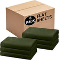 Bulk King Flat Sheets Only, 6 Pack Quick Sort Top Bed Sheet, Color-Coded Label by Culve