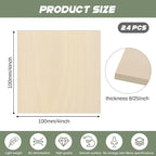 24 Pack Plywood Sheets, Unfinished Wood Boards Blanks - Image 2