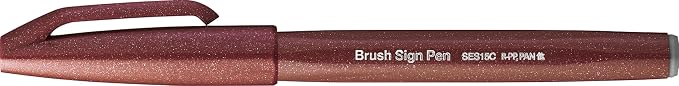 Pentel Fude Touch Sign Pen, Felt Pen Like Brush Stroke - Image 2