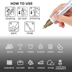 Overseas Yellow Paint Pens Permanent Markers, 3 Oil Based Paint Makrers | - Image 7