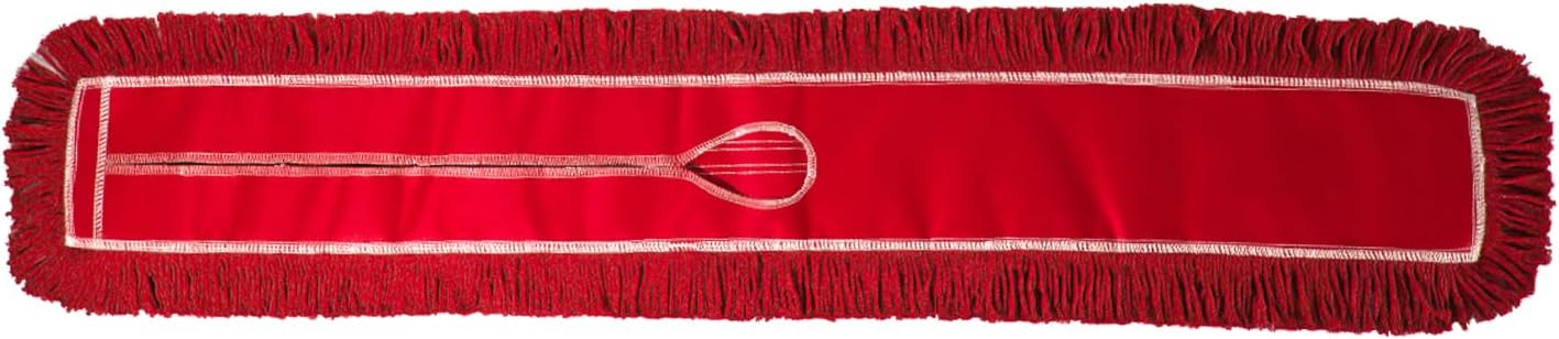 Commercial Dust Mop Replacement Head – 48 x 5 in. Cotton Nylon Reusable Mop Head – Industrial Dust Mop Refill for Floor Cleaning & Janitorial Supplies, Red