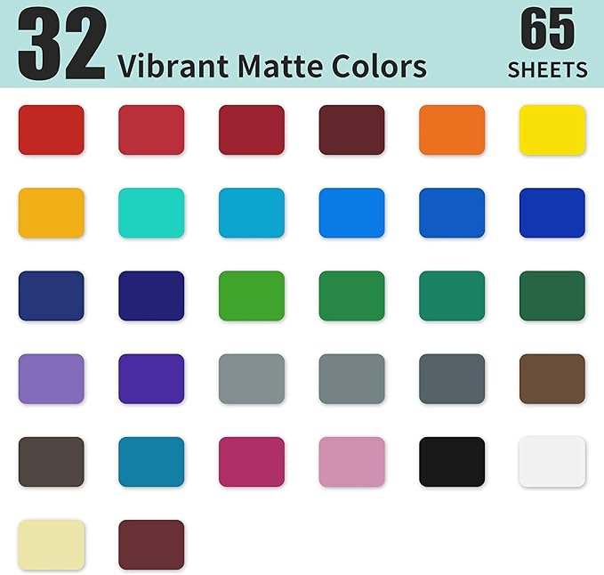 IModeur 65 Pack Matte Permanent Vinyl Vinyl Sheets - Image 2