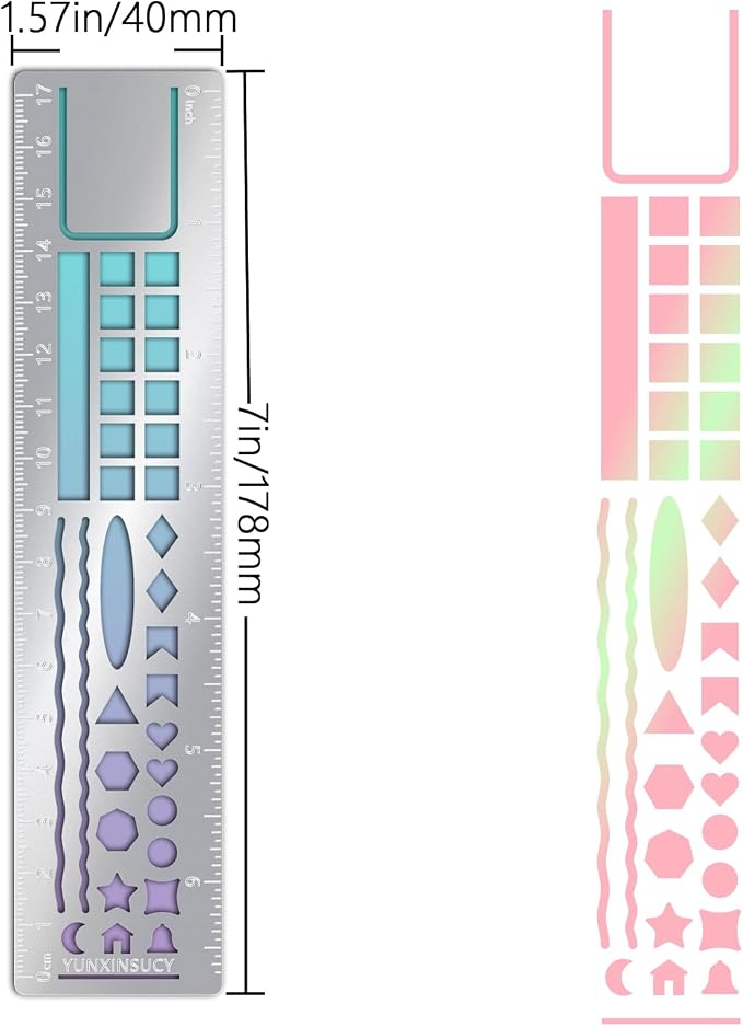 Metal Bookmark Ruler for Journals, Habit Tracker, Drawing Measuring Tools - Image 7