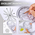 1PCS Multifunctional Geometric Ruler Geometric Drawing Template Measuring Tool - Image 2