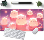 Kawaii Pastel Pink Desk Mat Cute Cat Large Mouse Pad Desk Pad Large Mouse and by YKJWW