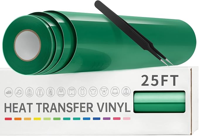 VinylRus Heat Transfer Vinyl-12” x 25FT Iron on Vinyl Roll by VinylRus