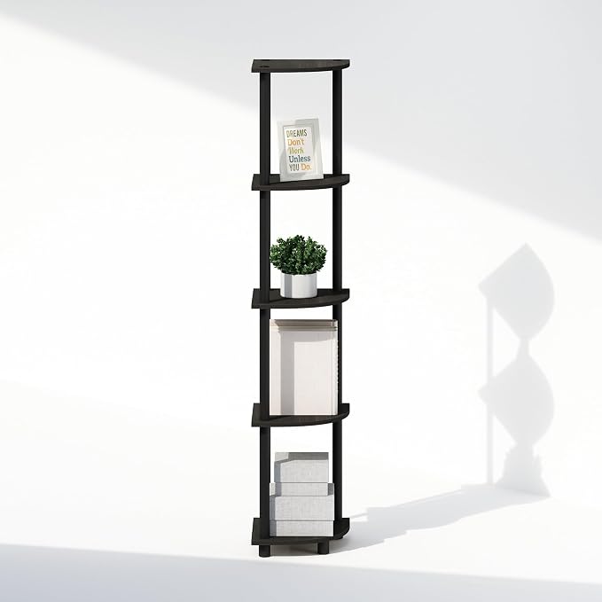Furinno Turn-N-Tube Storage Shelves, 5-Tier Book Shelf, Corner Shelf, Toolless - Image 8