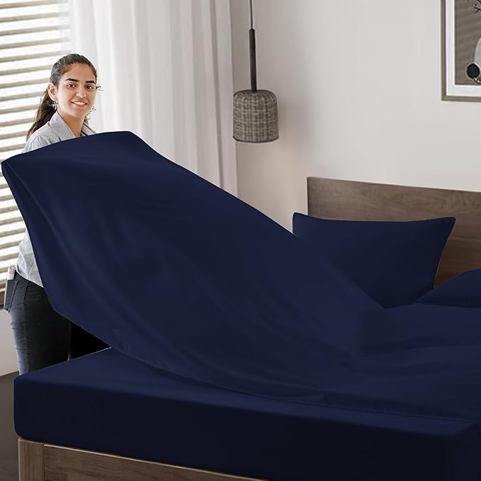 Maple&Stone Twin Flat Sheet 6 Pack, Premium Soft & Breathable, Brushed - Image 3