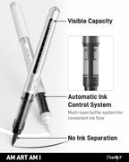 JusArt 3 White Paint Markers Brush Tip, Water-Based No-Bleed Acrylic Markers - Image 2