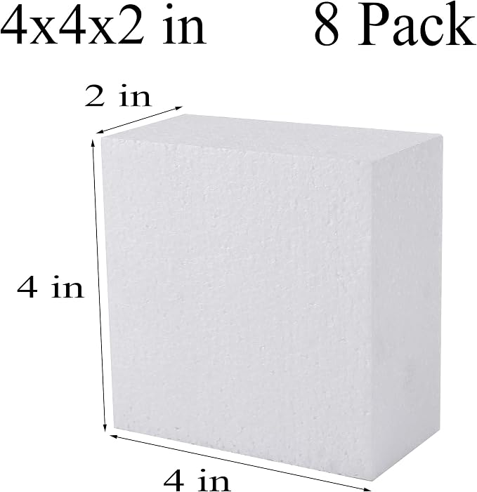 AMZQNART 8pcs 4x4x2in Craft Foam Blocks White - Image 2