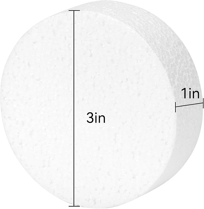Crafare 3 Inch Foam Circles for Crafts 18 Pack 1 Inch Thick Round Polystyrene - Image 2