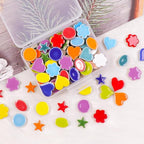 170g Ceramic Mosaic Tiles Pieces, Heart Star Oval Round Flower Shape Mosaics - Image 4