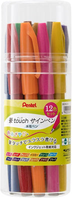 Pentel pen touch felt-tip pen 12 color set SES15C-12 by PentelofAmerica