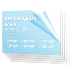 5 Pack Plexiglass Sheets 12×12" Flexible 1mm | Shatterproof Clear Acrylic Sheet by IPETRK