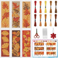 INFUNLY 6PCS Falling Leaf Cross Stitch Bookmark Kit by INFUNLY