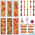 INFUNLY 6PCS Falling Leaf Cross Stitch Bookmark Kit by INFUNLY