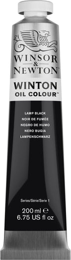 Winsor & Newton Winton Oil Color, 200ml Tube, Lamp Black - Image 11