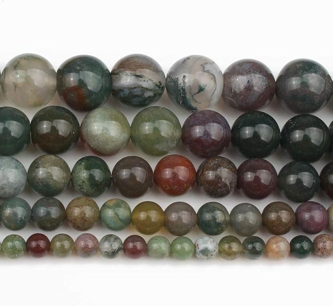 45pcs Round Loose Polish Indian Agate Beads - Image 7