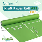 PerkHomy Medium Green Kraft Paper Roll 36" x 1 - Image 2