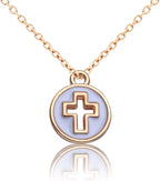 Aylifu 40pcs Round Enamel Cross Charms Alloy Crucifix Charm Pendants - Image 5