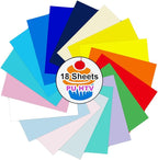Efuncro- Heat Transfer Vinyl Boho Color Sheets 12" x 10" 18 Pack PU Iron-On - Image 2