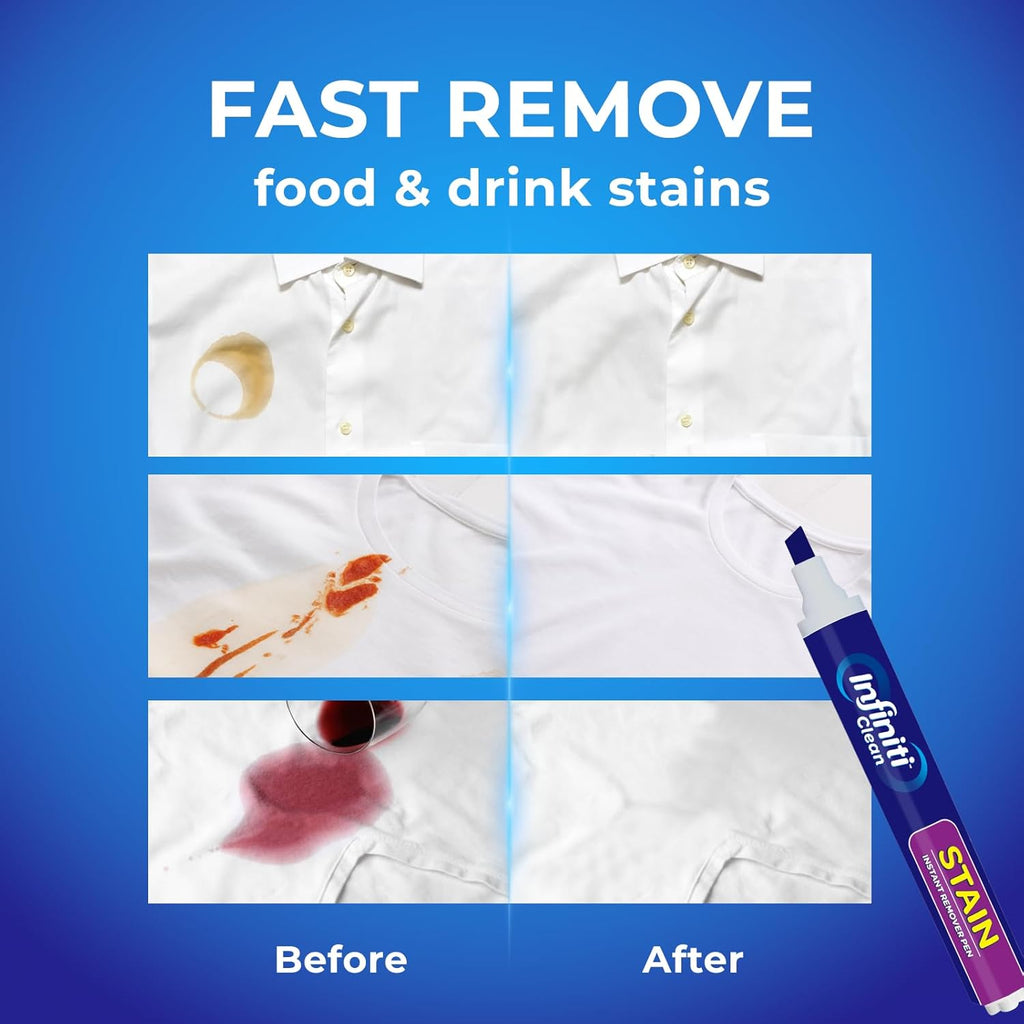 Stain Removal Pen (3 Pack) - 27ml (0.91 fl.oz) Each, Instant Fabric Stain Remover for Clothes, Portable Stain Eraser for Coffee, Wine, Grease, Makeup, On-The-Go Travel Size