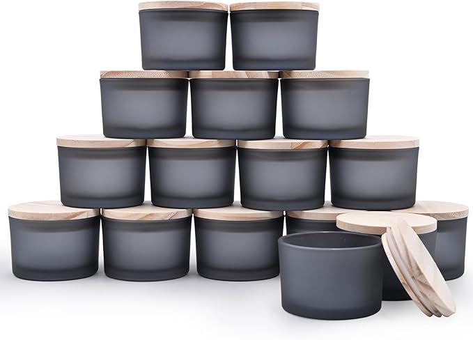 SHOWIN Thick Candle Jars for Making Candles 16 Pcs, 4 OZ Empty Jars by Showin