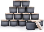 SHOWIN Thick Candle Jars for Making Candles 16 Pcs, 4 OZ Empty Jars by Showin