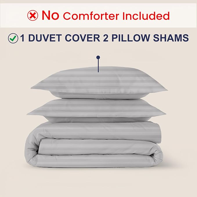 Kotton Culture 3 Pc Twin Size Duvet Cover Set- 100% Egyptian Cotton 600 TC - Image 2