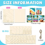 15 Pcs Unfinished Wood Crafts to Paint - Image 2