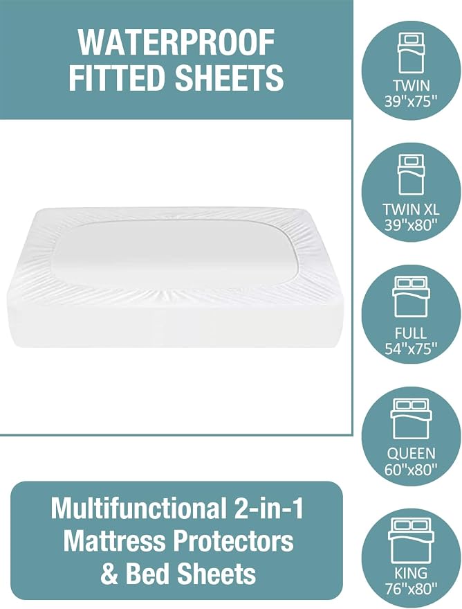 Bedecor 2 Packs Queen Mattress Protector Waterproof Protection Soft Cotton - Image 6
