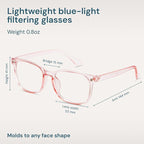Gaoye Transparent Pink Blue Light Glasses - Image 4
