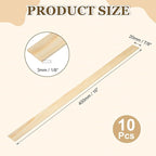 MECCANIXITY 10Pcs Wood Strips Slats, 1/8" x 7/8" x 16" Thin Wood Sticks Flat - Image 2