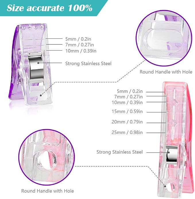 Sewing Clips 100 Pcs Quilting Clips 80 Small +20 Large Fabric Clips Assorted - Image 4
