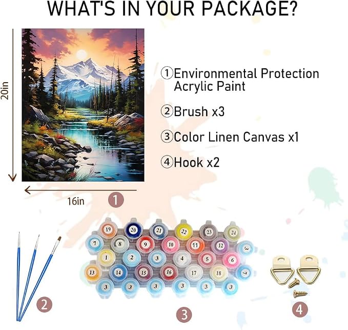 xackcme Mountain Paint by Numbers - Image 2