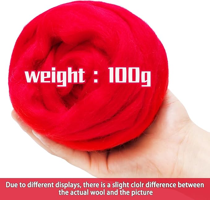 3.53oz Wool Roving, Wool Felting Supplies, Pure Wools, Chunky Yarn, Spinning - Image 2