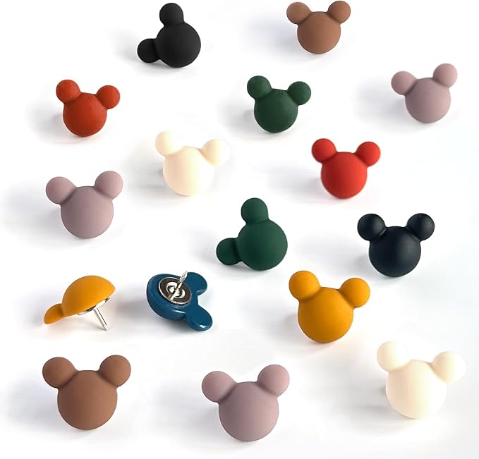 24 Pcs Cute Push pins, Colorful Decorative thumbtacks, Mouse Push pins by KEYDUACU